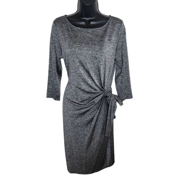 Ann Taylor heathered gray faux wrap dress size Medium - Picture 1 of 7